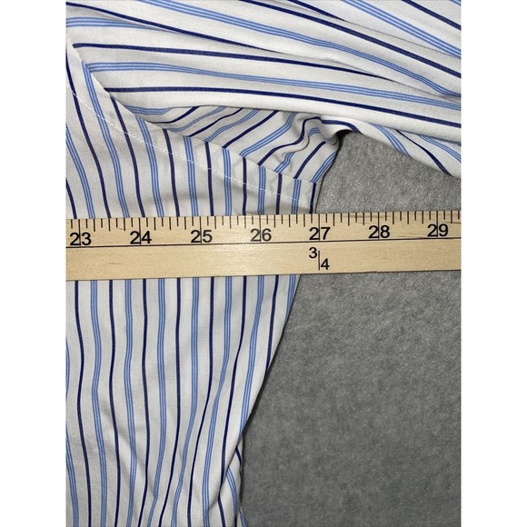 Polo Ralph Lauren Shirt Men's 17 1/2 36/37 Blue Striped Classic Fit Button Up‎ - Picture 5 of 11